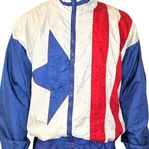 Vintage 90s USA flag windbreaker